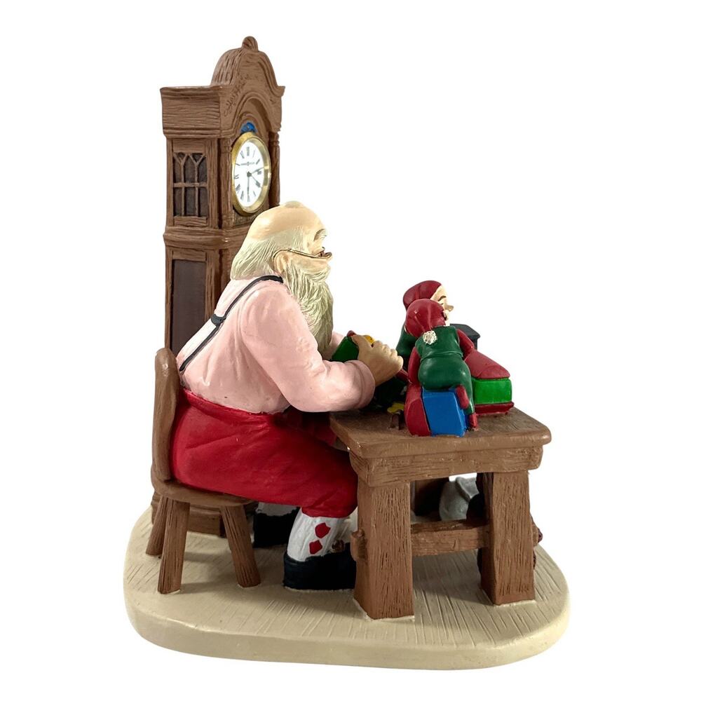 Howard Miller Santa Workshop Clock Figurine Making Toys Christmas Works - Picture 7 of 8